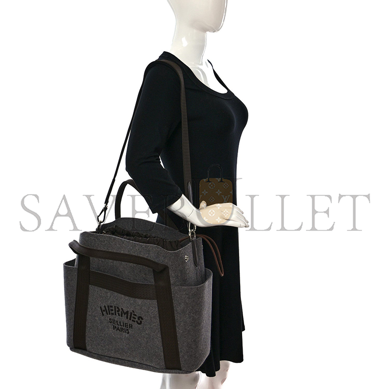 H**me5 felt sac de pansage groom bag acier (38*32*17cm)